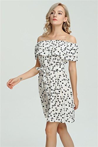 Women's Dresses Summer Striped Chiffon Modern Dresses Striped One-character Women's Dress,White,XL