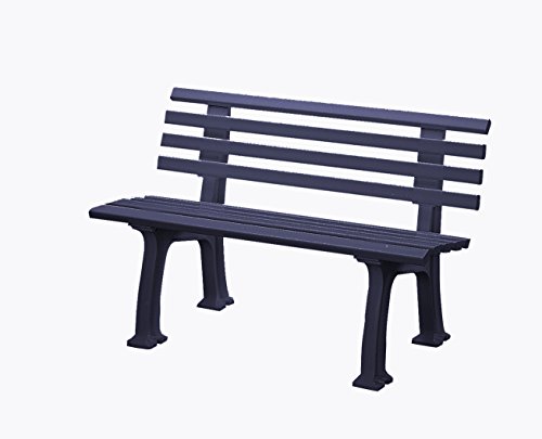 Preisvergleich Produktbild Sitzbank / Gartenbank 2er Design: Ibiza, Länge 120cm, anthrazit (hochwertiger Kunststoff, Parkbank Made in Germany)