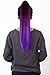 22" Claw on Ombre Two Tone Synthetic Long Straight Ponytail Hair Extensions Natural Black to Violet Purple