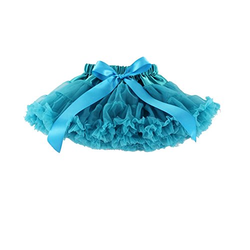 CuteOn Bambino Ragazze Multilayer Colore Solido Fata Costumi Danza Tutu Gonna Pettiskirt Pavone Blu X-Large