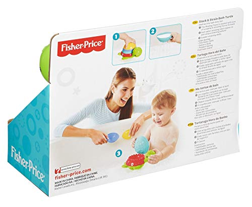 Fisher-Price Ma Tortue pour Le Bain jouet flottant pour permettre à bébé de s'amuser à empiler, filtrer et verser de l'eau, dès 6 mois, DHW16 – Image 9