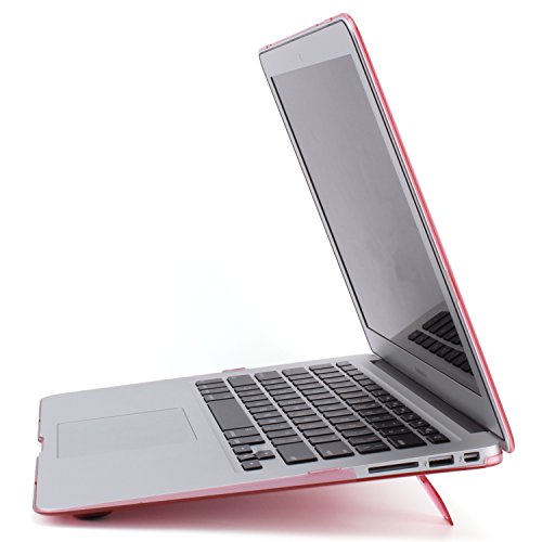 STONG Matte Gummierte Harte Schutzhülle mit Kickstand Ständer für Macbook Air 13 Hülle Cover Tasche Silicon Case Shell Hard Plastik mattiert SchutzTasche + tpu Tastatur-Schutzfolie(Rosa,MacBook Air 13 A1369 / A1466) - 5