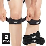 Patella Tendon Knee Strap 2 Pack, Knee Pain Relief Support Brace for Hiking, Soccer, Basketball, Running, Jumpers Knee, Tennis, Tendonitis, Volleyball & Squats