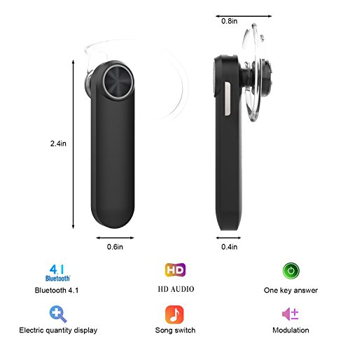 Auriculares Bluetooth DOY Manos Libres Bluetooth Oreja con Mic 18 horas de tiempo de conversaci n y 800 Horas en espera para Trabajar para iPhone Samsung y otros dispostivos Bluetoot--Negros reviews Auriculares Bluetooth DOY Manos Libres Bluetooth Oreja con Mic 18 horas de tiempo de conversaci n y 800 Horas en espera para Trabajar para iPhone Samsung y otros dispostivos Bluetoot--Negros