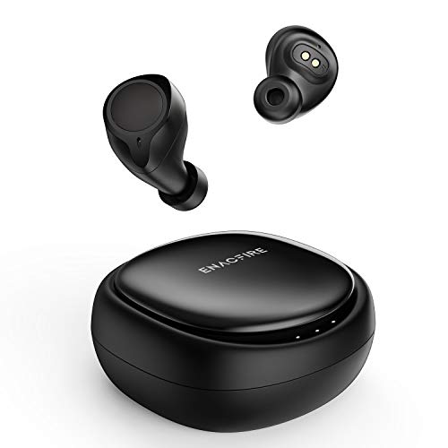 Auriculares Bluetooth, ENACFIRE Future. Auriculares Inalámbricos-Bluetooth5.0. 18H autonomía, Sonido Estéreo con Graves Profundos 15-20m Bluetooth Range, Estuche de Carga Elegante