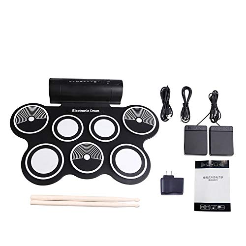 fghfhfgjdf Digital Foldable Electric Drum Pad Musical Instrument Electronic Midi Drum Set Silicon Roll-up Drum Kit Sticks(Black )