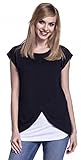 Happy Mama. Damen Umstandsmoden Top Stillshirt Lagendesign Wickeln-Schicht. 448p - 3