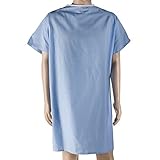 DMI Easy Access Patient Gown with Simple To Fasten Snaps, Blue