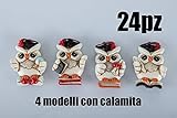 24 PEZZI Gufo Gufetto laureato calamita magnete laurea bomboniera
