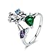 Produktbild HCBYJ Ring 100% 925 Sterling Silber Schmetterling im Frühling Garten Kristall Ring für Frauen Sterling Silber Schmuck