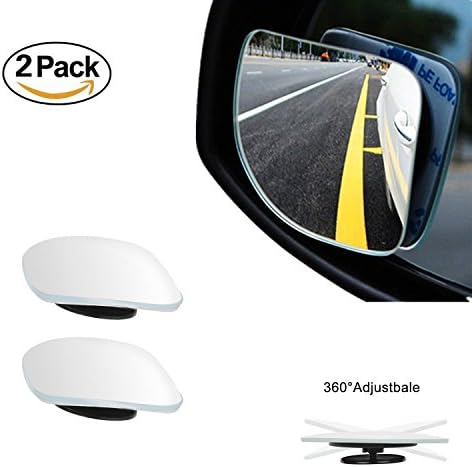 Blind Spot Mirrors -Fan Shape,TINGQIAO 360° ABS HD Ultra Low-Profile Glass Fit Stick-on Design Fit For All Universal Vehicles Car SUV Truck RVs VANs (Pack of 2) (Fan Shape)
