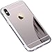 Produktbild iPhone XS Hülle, iPhone XS Spiegel Hülle Mirror Case, Spiegel TPU Schutzhülle Silikon Handyhülle Tasche Case Cover für iPhone XS ,Plating Silikon Schutzhülle Luxus Glänzend Shiny Slim TPU Handy Gehäuse Hülle Ultradünnen Weiche Soft TPU Telefon-Kasten Handyhülle Mirror Spiegelnd Make Up Protective Case Cover Bumper für iPhone XS ,Transparent Design Schutzhülle Silikon Rand Hybrid Stoßfest Kratzfest Handyhülle Dünn Case Cover für iPhone XS -Silber