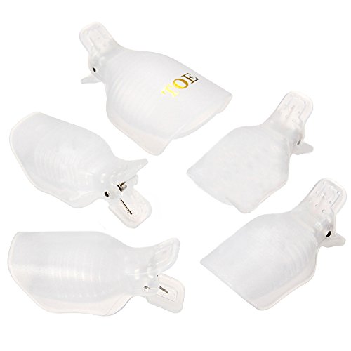 Sanwood® 10Pcs Toenail Nail Art Soak Off Clip UV Gel Polish Nail Tips Cap Remover Beauty Tool (White)