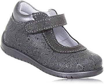 Balocchi Grey ballet flat made of nubuck with glitter, with Velcro closure, Child, Girl-1 Child UK