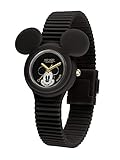 Hip Hop Watches - Damenuhr HWU0931 Limited Edition 500 Stück Jubiläum Disney Mickey Maus - Kollektion Mickey Iconic - Silikonarmband mit Ohren - 32mm Gehäuse - Wasserdicht - Quarzwerk - Schwarz