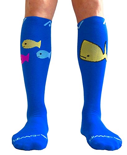 A-Swift Calcetines de compresión (1 par) para mujer y hombre (Ocean Harmony, M)