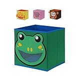 4er Set Aufbewahrungsbox Sortierbox Box Kiste Aufbewahrungskiste Regalboxen Aufbewahrung Kinder Kids Affe Ente Frosch Blumen pink 28x28 cm