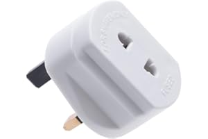 MOBIBAY Toothbrush Adaptor Plug UK Charger Shaver Socket 2 Pin to 3 Pin Electric Converter Bathroom Two to Three Prong Charging Tooth Brush Razor Plugs Electrical Shaving (White)