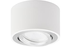 KYOTECH Focos LED Techo Superficie Orientable incl. Bombilla 5W Módulo Plafón Blanco Cálido 3000K Interior 400LM Ronda Blanco Lampara Para dormitorios cocinas