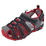  Sandalias Deportivas Niñas Zapatos Senderismo Niños Zapatillas Verano Planas Sándalo Aire Libre Playa Punta Cerrada Rojo Azul Gris 21-37 Rojo 21
