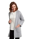 Lange Oversize-Passform Bonita Damen Longcardigan mit Taschen L Mouse Grey Melange
