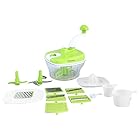 Floraware Manual Food Processor - Chopper, Blender, Atta Maker, Dough Kneader,14 Pieces (Green)