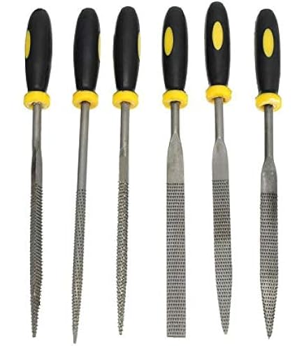 Kippen Lot De 6 Limes Et Râpes à Bois Métal 200mm - Manche Bois Ergonomique