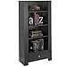 ALPHA - 3 Shelf Tall Storage Bookcase with Drawer - Black