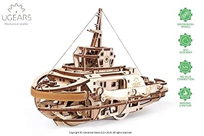 Ugears Remorquer Moquette en Bois à Monter - Casse-tête Puzzle Modèle 3D Navigante| Kit de Construction pour Enfants et Adultes | Jeu éducatif pour la Famille