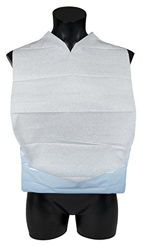 Baberos desechables para adultos de papel y polietileno, indicados para proteger la ropa. (100 Baberos)