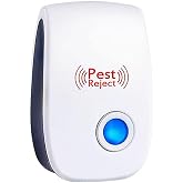 Pest Reject Ultrasonik Haşere Kovucu, 80-120 m&sup2; Koruma Alanı, 22-65 kHz Frekans, Fare Sı&ccedil;an B&ouml;cek Kovucu, Beyaz, 5 Watt, Mode