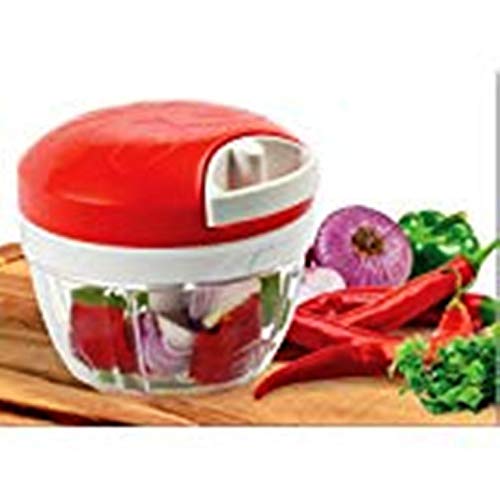MJ Traders - Smart Chopper/Vegetable Cutter with S.S Blade, Locking System & No Required Electricity. 375ML / 125MM