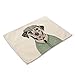 Produktbild ZCHPDD Cartoon Tier Avatar Handbemalte Serie Gedruckt Baumwolle Und Leinen Heimtextilien Westlichen Essen Matte G 42 * 32Cm * 6Pcs