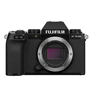 Fujifilm X-S10 Mirrorless Camera Body Only (APS-C X-Trans CMOS 4 Sensor, EVF, IBIS, Vari-Angle LCD Touchscreen, Face/Eye AF, 4K/30P & FHD/240P Video Vlogging, Film Simulations) - Black