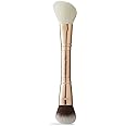Double-Ended Perfecting Duo Makeup Brush from Sculpted by Aimee - 2 in 1 Angled Contouring Powder Brush and Compact Foundation Buffer Brush