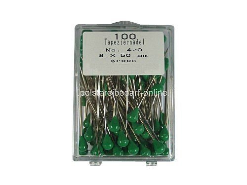Plastikstecker / Tapeziernadel No. 4/0 8x50mm Grün