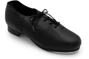 Capezio Cadence Tap Shoes, for Women with Durable Leather Soles & Tele Tone Toe & Heel Taps, Lightweight Dance Shoes for Professional Dancers - Black