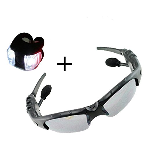 Preisvergleich Produktbild denshine Kabellose Kopfhörer Bluetooth Musik Sonnenbrille Sonne Brille Headset Kopfhörer Freisprecheinrichtung für alle Bluetooth Handys mit Fahrrad Lichter