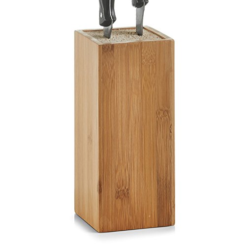 Zeller 25316 Messerblock mit Borsteninlay, eckig, bamboo
