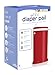 Ubbi Nappy Disposal Bin, No Special Refills Required, Steel Ordor Locking Nappy Bin, Red