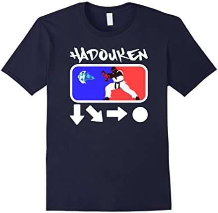 Men's PREMIUM Hadouken Funny retro video game T-shirt   ON SALE XL Navy