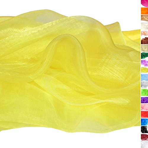 ORGANZA Stoff Meterware in Gelb - hauch zart und durchsichtig