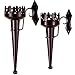 Produktbild 2er Set Orientalischer Wandkerzenhalter Kerzenleuchter Chitan 30cm u 24cm Groß 1 armig Rost Braun | Marokkanischer Vintage Metall Kerzenhalter Wanddeko | antik Wand Leuchter für Kerzen im Wohnzimmer