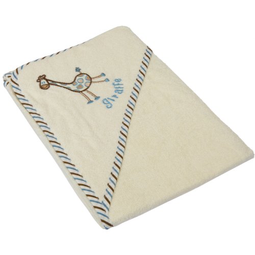Baby/Babies Boys Giraffe Hooded Bathrobe 100% Cotton Towel Bath Robe (75cm x 75cm) (Blue)