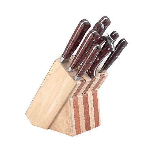 Dr. Richter 9-teiliges Set edle Küchenmesser mit Messerblock - Profiqualität Messerset, Messerblock bestückt