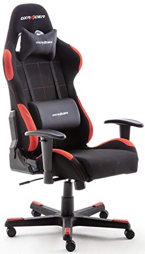 Robas Lund DX Racer1 sedia da gioco sedia da scrivania sedia da ufficio Gaming chair nero/rosso 78 x 52x 124-134 cm, metallo, altezza regolabile