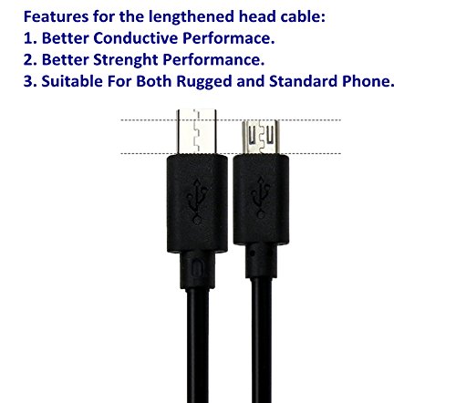 NIUBEE Micro USB Kabel Pack-2 Power Line 1M+1.5M Perfektes Ladekabel für Rugged handy OutDoor Android Phone - 5