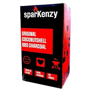 Sparkenzy Premium Long Burning Barbeque Charcoal 10 Kg with Low Smoke and Odor