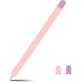 NovStrap Apple Pencil Pro (2024) ile Uyumlu Silikon Kılıf Pencil Pro Silikon Kaydırmaz Koruma Kılıfı PEMBE A&Ccedil;IK