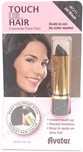 Avatar Touch Ur Hair Color Root Coloring Stick For Gray Hair (Ready To Use, No Water Needed) No 7211 Jet Black